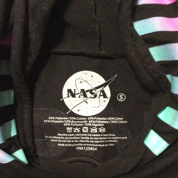 NASA Vintage Inspired LS Hooded T shirt Size Sm - Picture 2 of 3